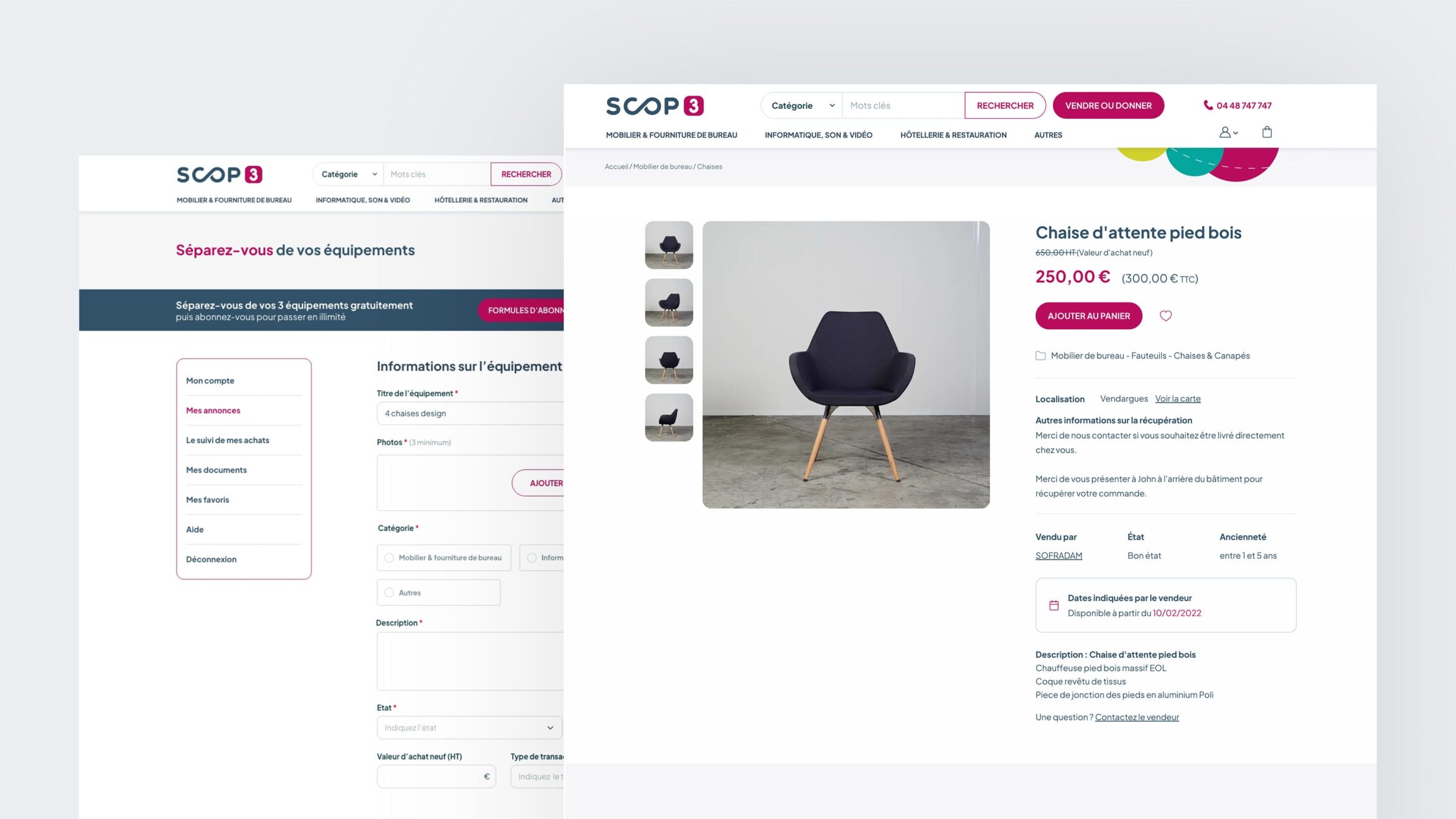 Cette capture montre la réalisation des fiches de présentation produit sur desktop