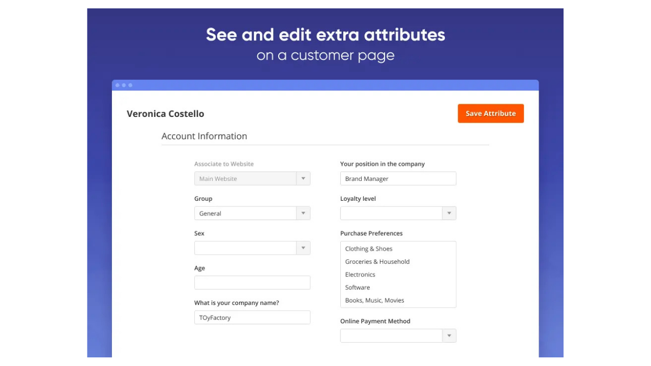 Amasty - Customer Attribute